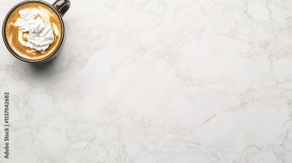 A simple mock-up with a blank sheet of paper and a coffee cup, suitable for creative design or promotional use