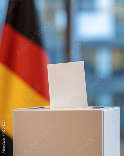 Wahlurne vor deutscher Flagge photo