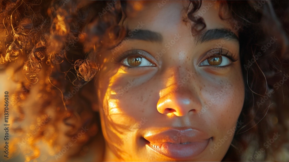 An artistic close-up of a person smiling with their eyes, capturing the slight crinkles at the corners and the warmth in their gaze, with a soft, glowing light creating a peaceful and happy atmosphere An artistic close-up of a person smiling with their eyes, capturing the slight crinkles at the corners and the warmth in their gaze, with a soft, glowing light creating a peaceful and happy atmosphere