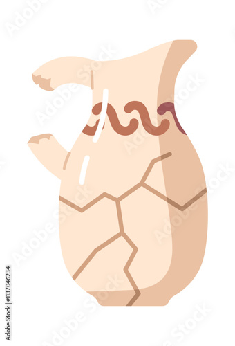 Broken antique vintage clay jar