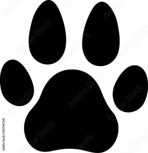 Dog paw print clip art design on plain white transparent isolated background for card, shirt, hoodie, sweatshirt, apparel, card, tag, mug, icon, poster or badge