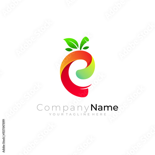 fruit logo and the letter e combined, Mango icons