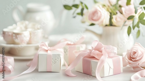 Elegant Gift Boxes with Roses and Teacups