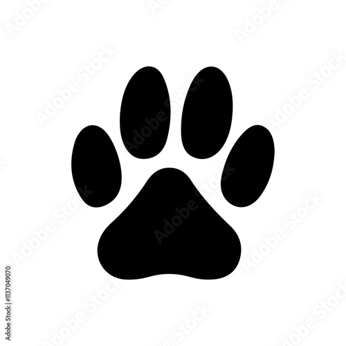 Dog paw print clip art design on plain white transparent isolated background for card, shirt, hoodie, sweatshirt, apparel, card, tag, mug, icon, poster or badge