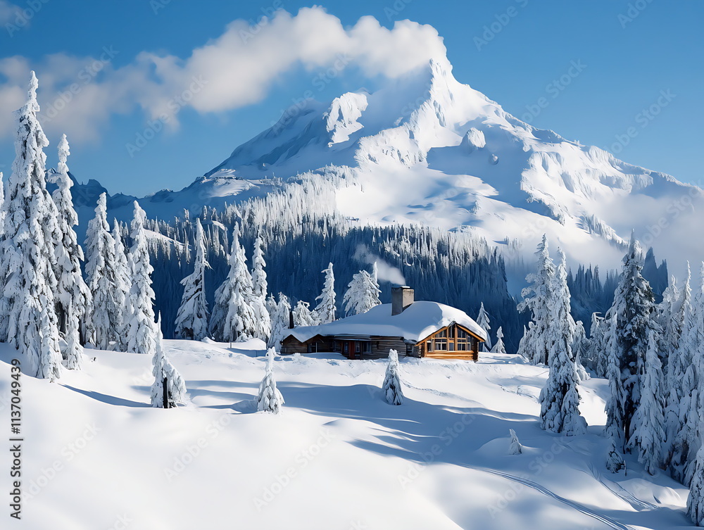 Fototapeta premium ski resort in the mountains