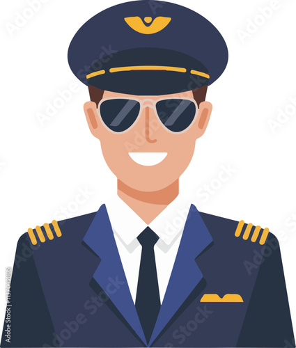 flat vector pilot character