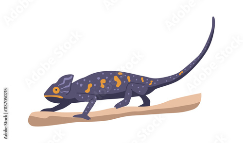 Chameleon tropical reptilian vector illustration