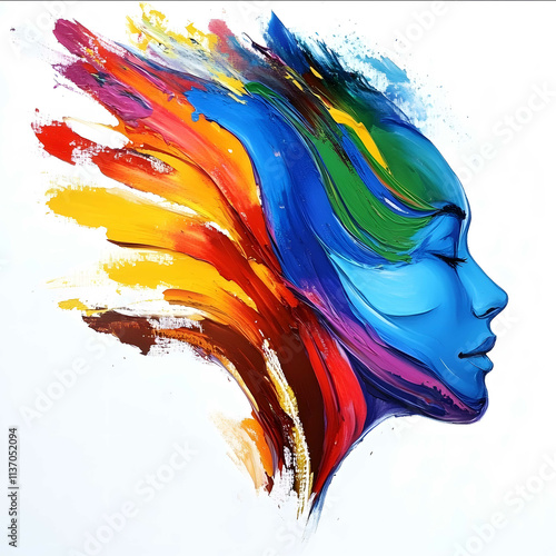 creative abstract painting of spirit colorful logo style photo