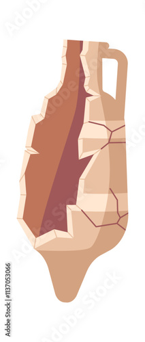 Damaged crockery amphora vector illustration
