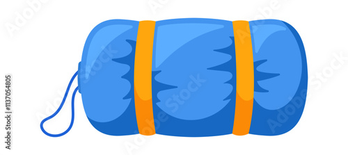 Outdoor sleeping bag vector illustration