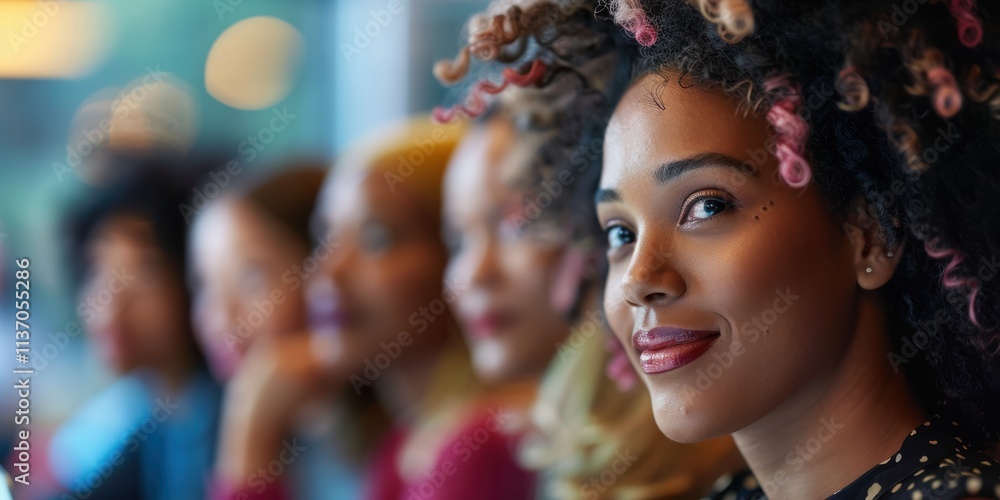 Diverse women engaged with devices, expressing happiness and confidence in business, collaborating on recruitment and job interviews through teamwork and digital communication Diverse women engaged with devices, expressing happiness and confidence in business, collaborating on recruitment and job interviews through teamwork and digital communication