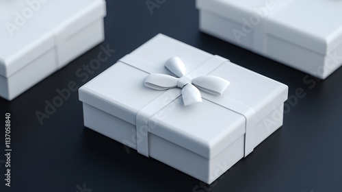 Hyper-realistic 3D box mockup, crisp and clean white on white, subtle shadows, soft focus on edges for a professional advertisement look photo