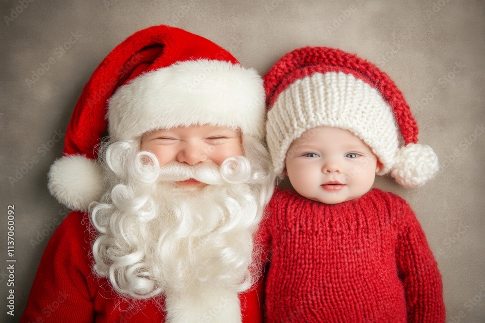 Merry christmas, Ñute child girl joyful with santa claus. Christmas advertising concept image for print and online use. Christmas santa joy family. Seasonal cheer ads. Santa lap baby sittin. Merry christmas, Ñute child girl joyful with santa claus. Christmas advertising concept image for print and online use. Christmas santa joy family. Seasonal cheer ads. Santa lap baby sittin.