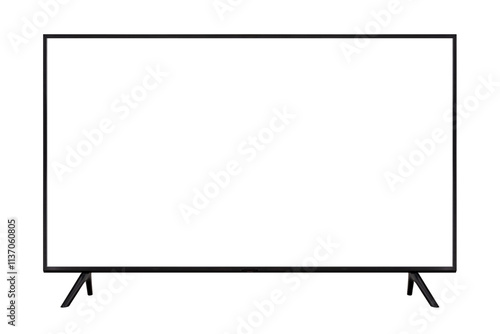 Smart TV with blank screen isolated on with background.