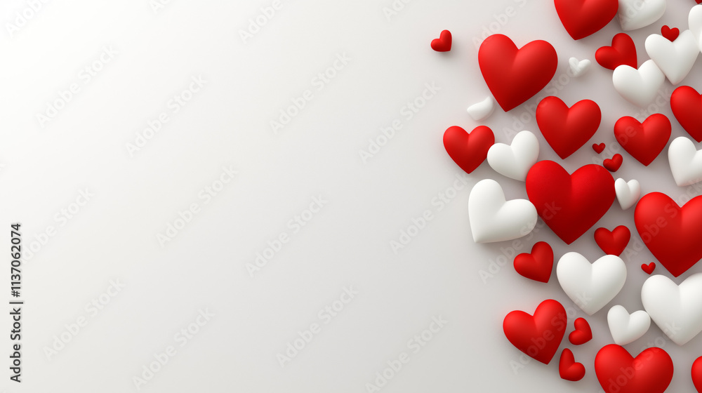 Light background with hearts on the edge. Photo banner Light background with hearts on the edge. Photo banner