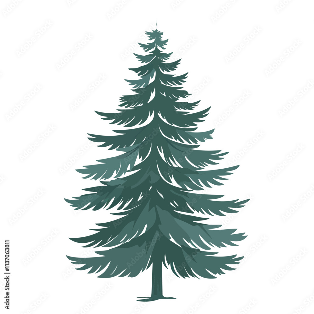 Flat vector yew tree, minimalist design, isolated on a white background.
Flat vector yew tree, minimalist design, isolated on a white background.