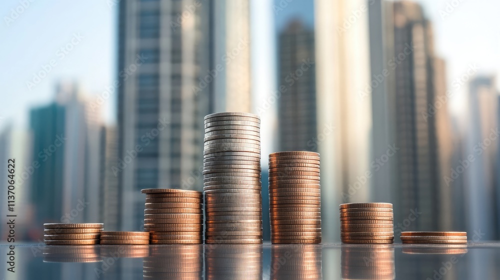Tall buildings and coins are the same height Tall buildings and coins are the same height
