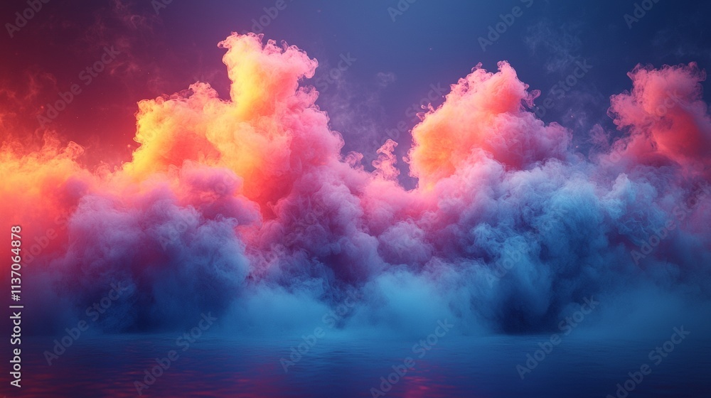 Abstract glowing pink and purple clouds in a dreamy surreal scene Abstract glowing pink and purple clouds in a dreamy surreal scene