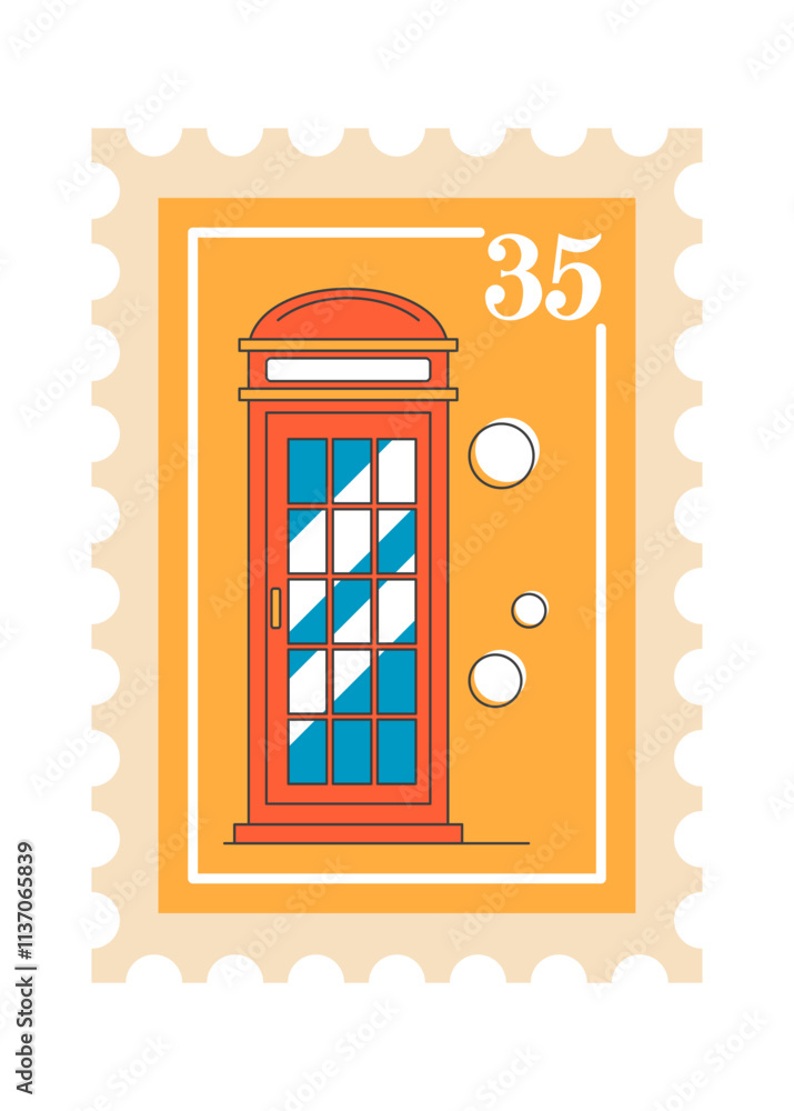 London postmark with phone booth London postmark with phone booth