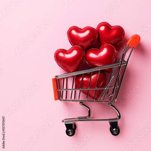 shopping cart with heart