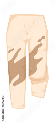 Pants with mud and stains