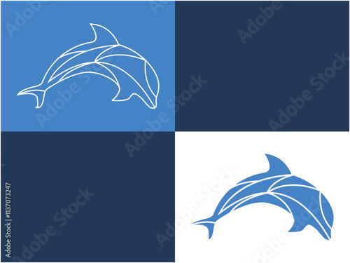 Art & Illustration logo picture of a dolphin or whale