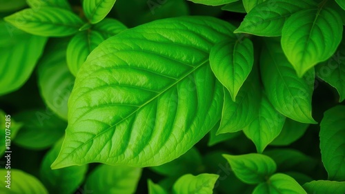 Vibrant green leaf with soft environment pattern, eco-friendly, foliage, plant