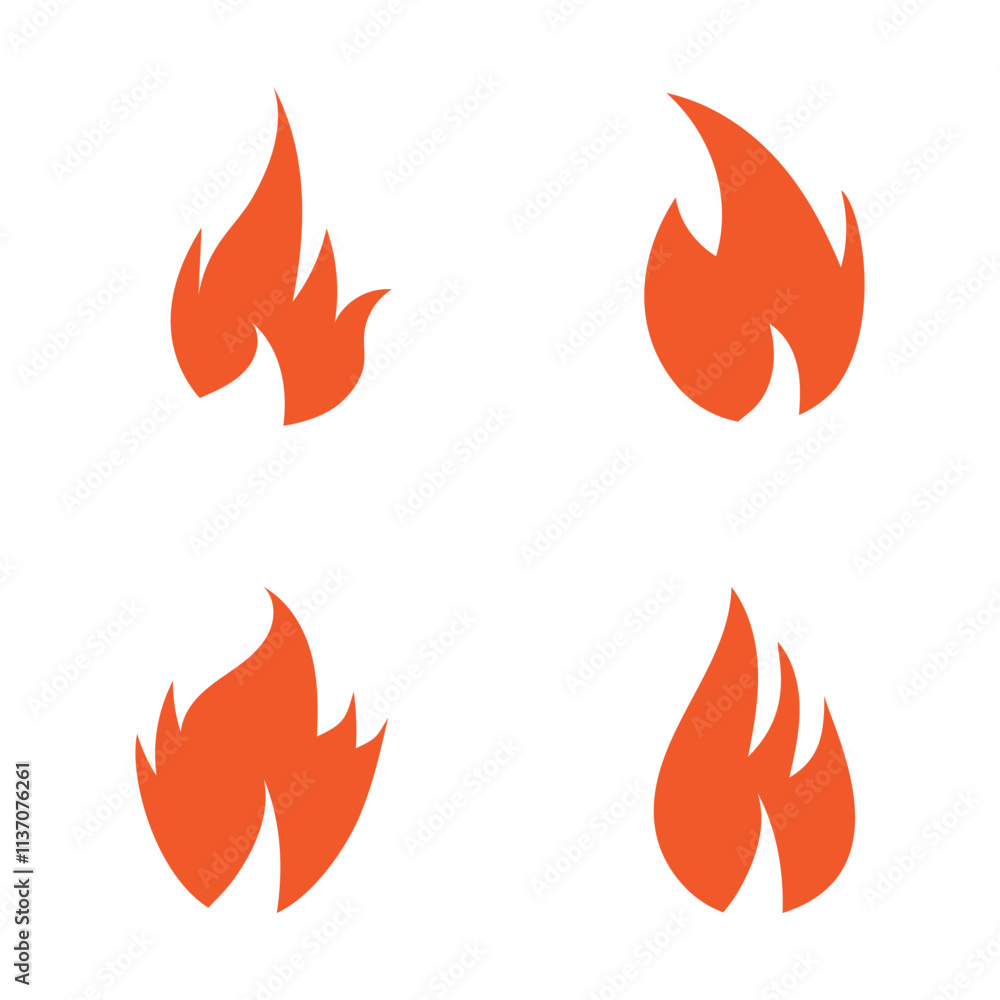 Fire Set logo design illustration and fire symbol Fire Set logo design illustration and fire symbol