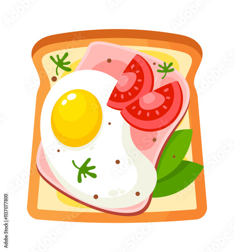 Sandwich with fried egg vector illustration