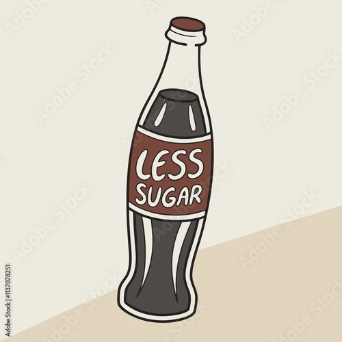 Chilled Bottle of Cola with Reduced Sugar Content for a Healthier Refreshment Option