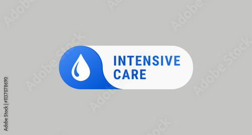 Intensive care label vector. Simple Intensive care label for product design element. Intensive care label for packaging design element.