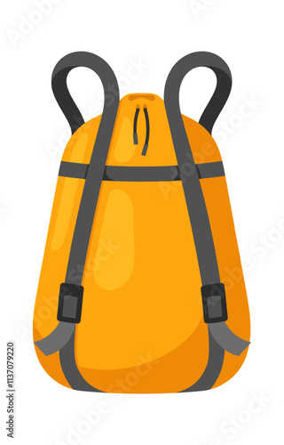 Touristic sleeping bag in backpack