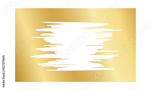 Golden rectangle scratch card surface with scraped texture. Shiny metallic scratchcard, lotto winner, money prize or sale coupon template isolated on white background. Vector illustration.