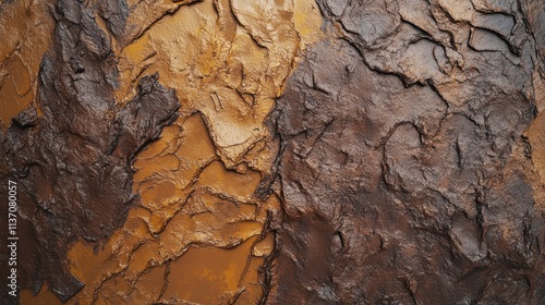 A Close-up of Textured Brown and Orange Rock Surface