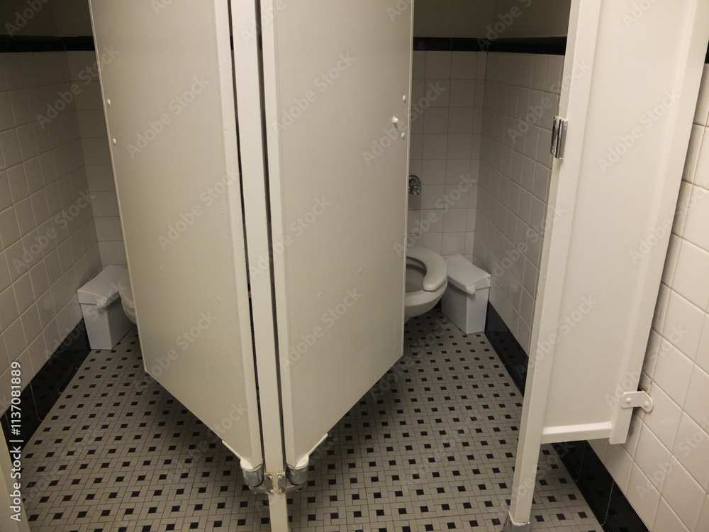 white toilet booths with tiled floor white toilet booths with tiled floor