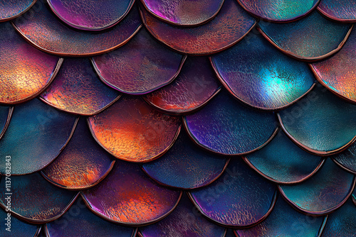 Wallpaper Mural Seamless iridescent dragon scale texture with vibrant metallic colors Torontodigital.ca