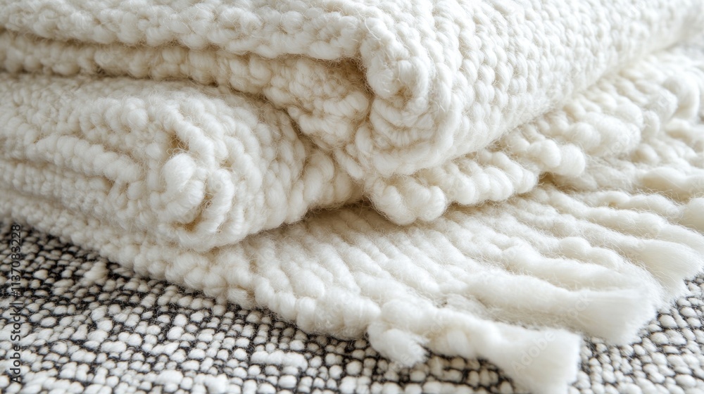 Soft White Knitted Blanket Texture Soft White Knitted Blanket Texture
