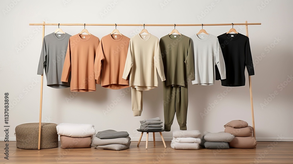 A photo of a curated selection of loungewear A photo of a curated selection of loungewear