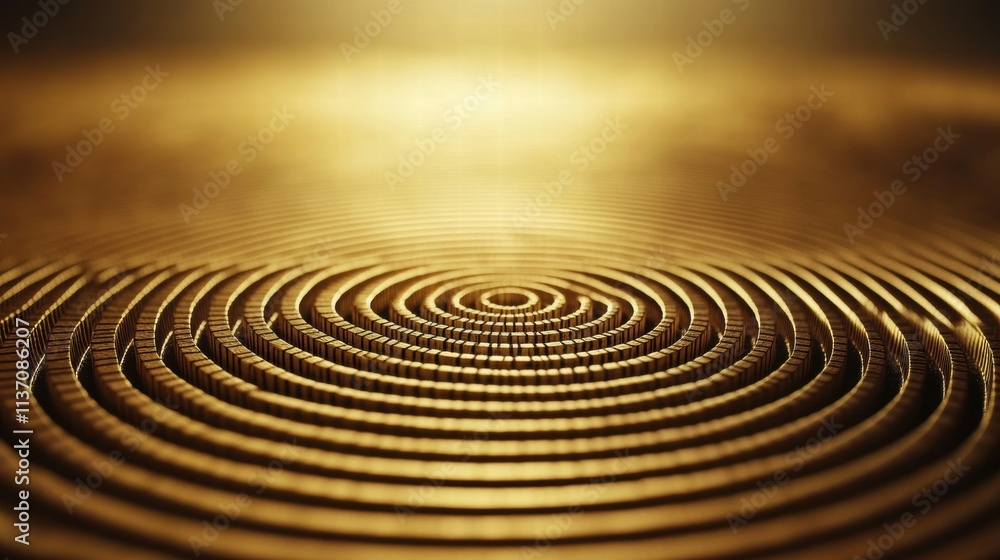 Abstract Golden Concentric Circles Abstract Golden Concentric Circles