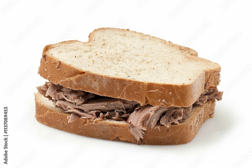 Sandwich with chicken liver pate on a white background Sandwich with chicken liver pate on a white background