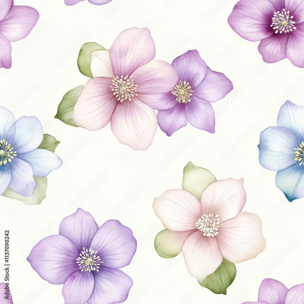 custom made wallpaper toronto digitalBeautiful floral pattern featuring pastel colored flowers on light background, creating serene and elegant design. Perfect for textiles, wallpapers, and home decor