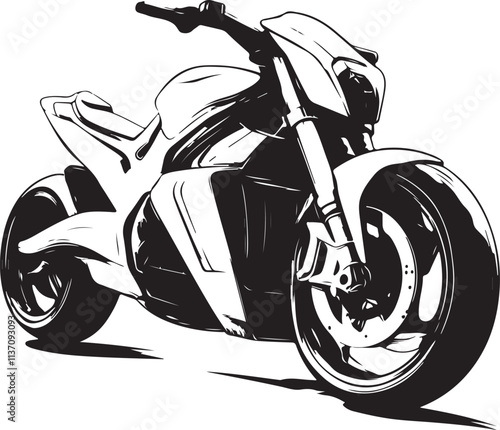 motorcycle on white background photo