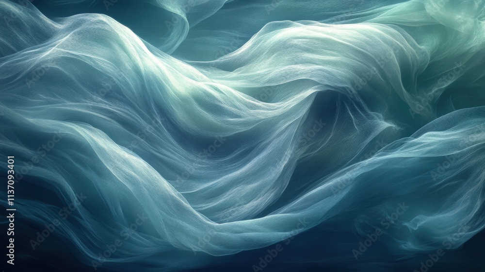 Abstract Teal Fabric Waves Abstract Teal Fabric Waves