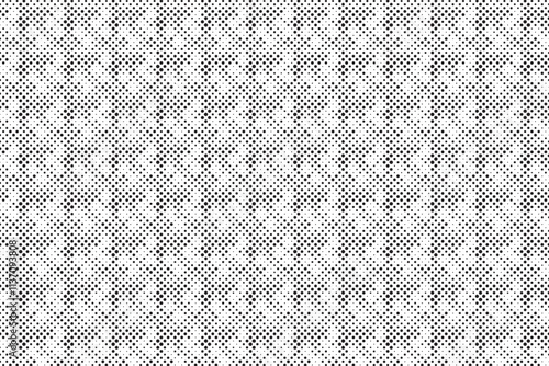 Radial halftone spotted gradient background. Dotted stains concentric texture with fading effect. Black and white circle shade wallpaper. Grunge rough vector. Monochrome geometric backdrop.