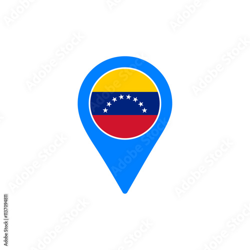 Free Download Venezuela location pin vector illustration with national flag design - GFXLoad