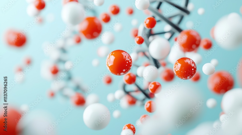 Colorful Molecular Structure Representation in Scientific Background Colorful Molecular Structure Representation in Scientific Background