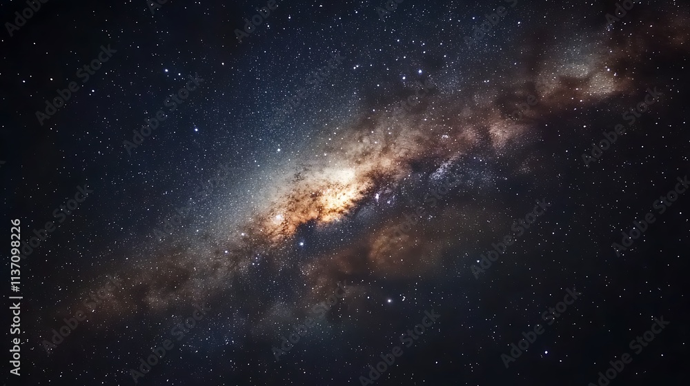 Fototapeta premium Majestic Milky Way Galaxy Shining Brightly Across Night Sky