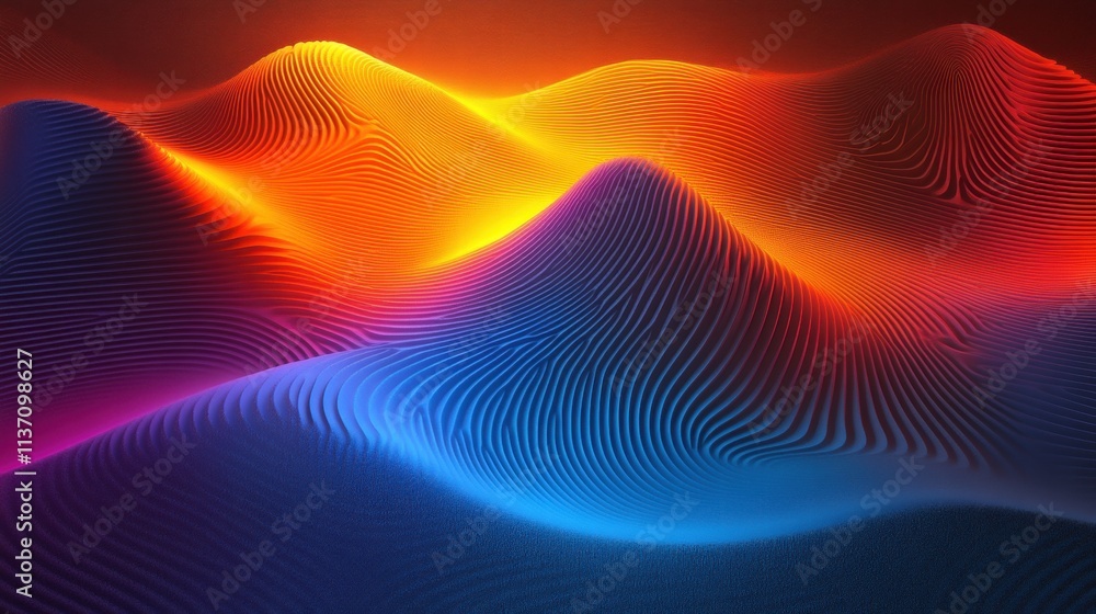 Obraz premium Abstract Colorful 3D Waves