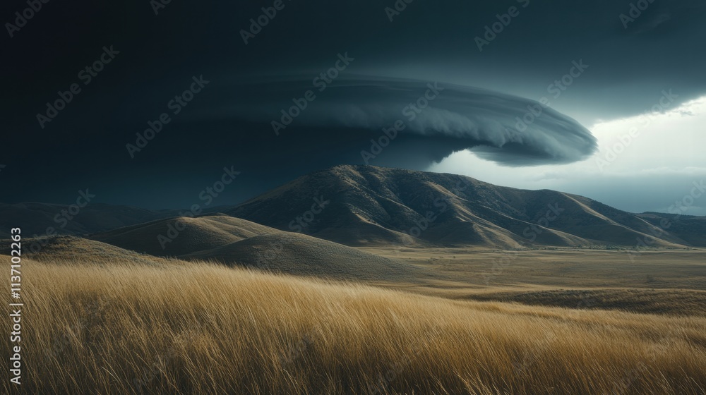 Dramatic Storm Clouds over Rolling Hills Dramatic Storm Clouds over Rolling Hills