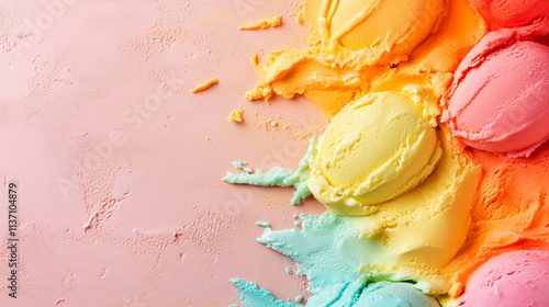 ice cream in rainbow colors, pattern --ar 16:9 --personalize 4ok3b7l --v 6.1 Job ID: 254065b2-164e-4edf-bc2c-8299c7ab68ab photo